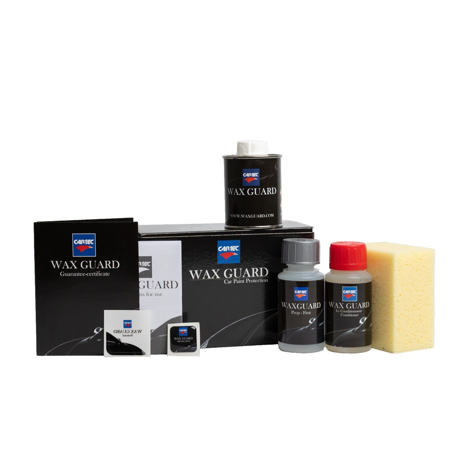 Cartec Wax Guard lakbeschermingsset met flacons, spons en garantiecertificaat